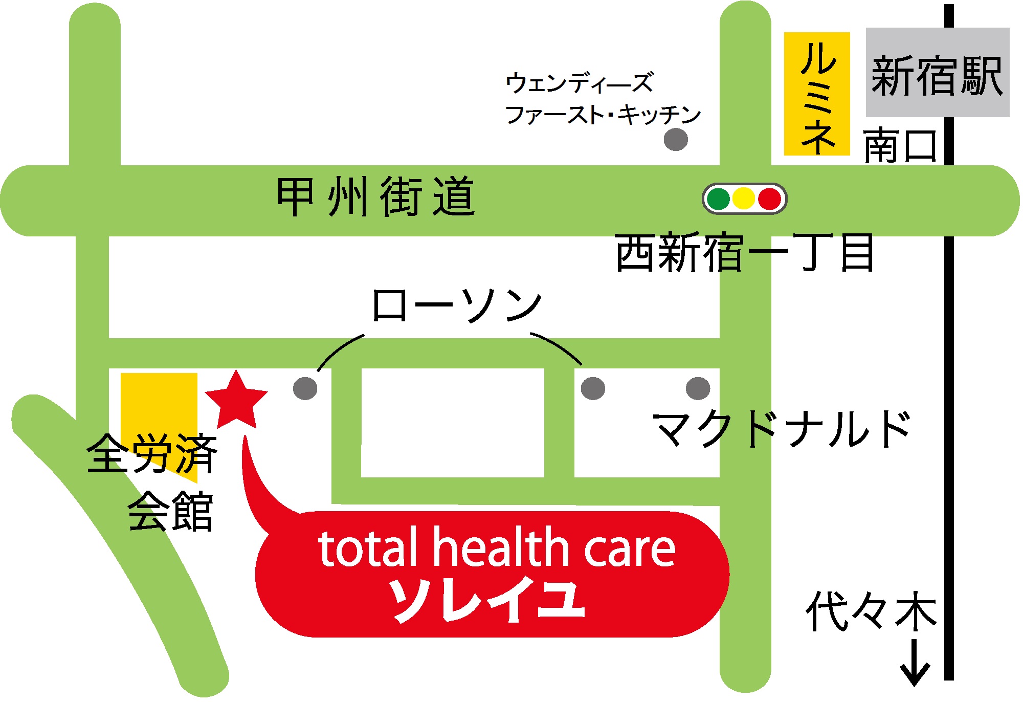 新宿南口ソレイユの地図
