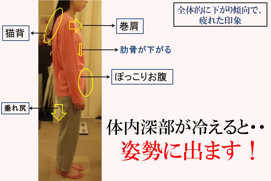 腸の冷えと姿勢