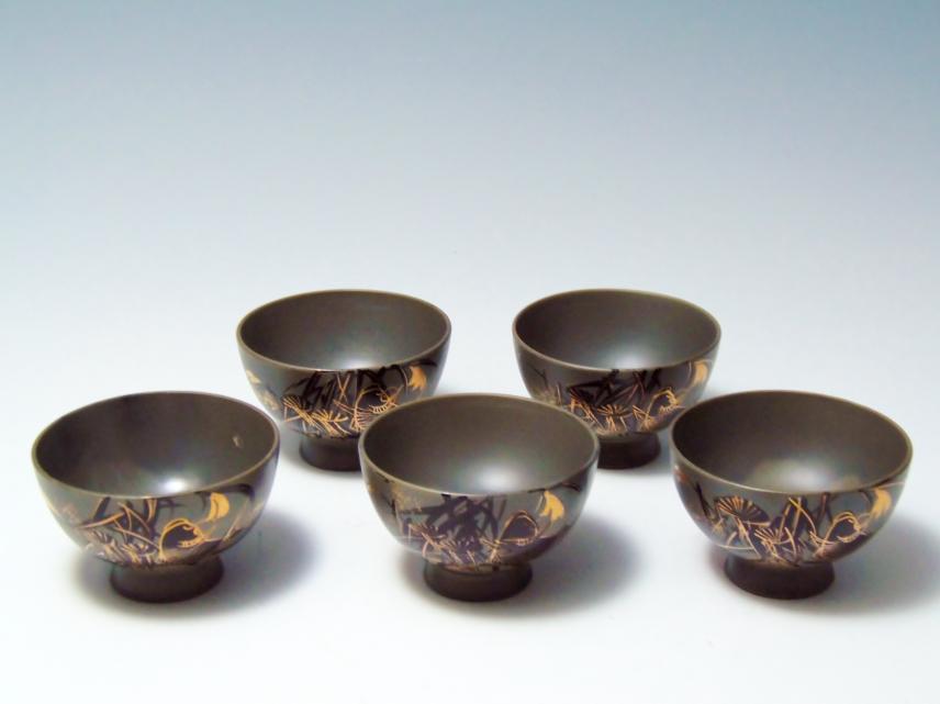 青備前 絵付茶碗 島村白山