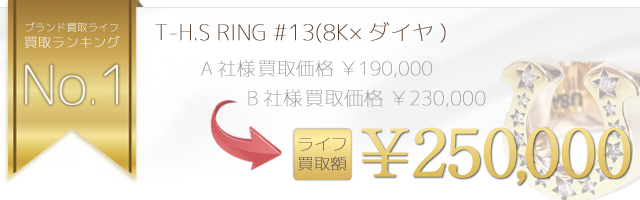 T-H.S RING ホースシューリングSize:#13(8K×ダイヤ) 正規取扱店レシート付属 25万円買取